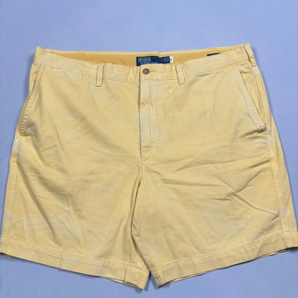 Polo Ralph Lauren Salinger Chino Shorts Mens 40 Yellow Straight Fit Cotton Twill
